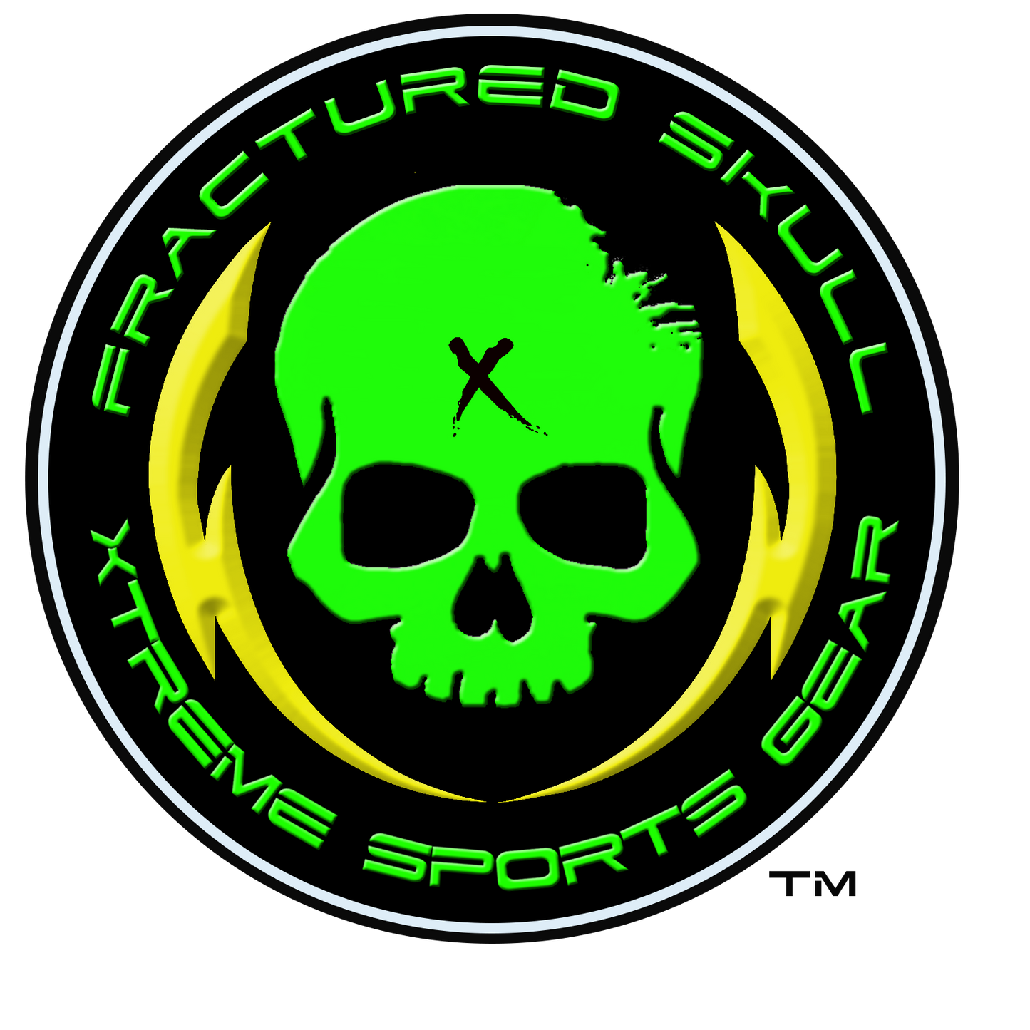 Fractured Skull Xtreme Black on Army Green Tee