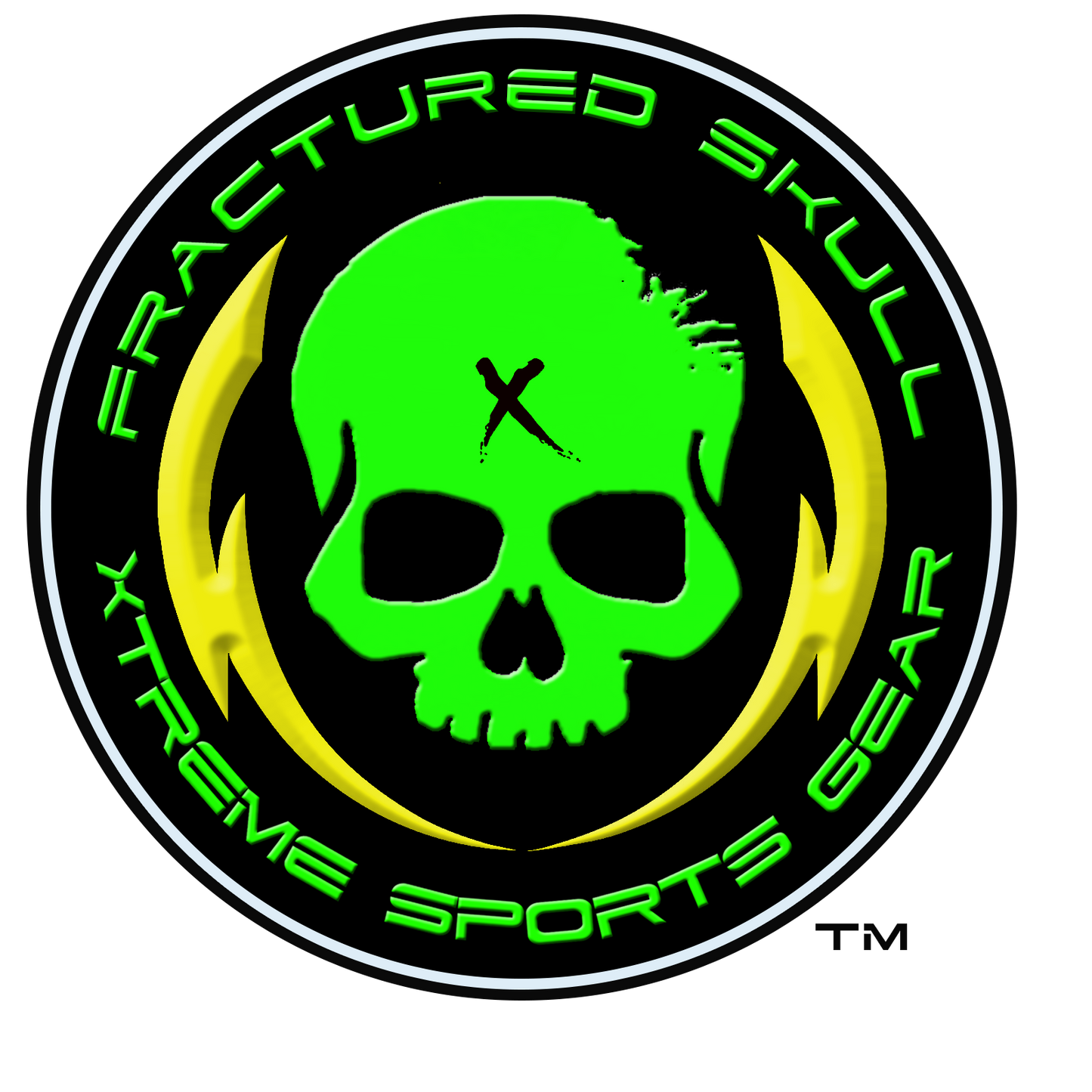 Fractured Skull Xtreme Yellow on Red Tee