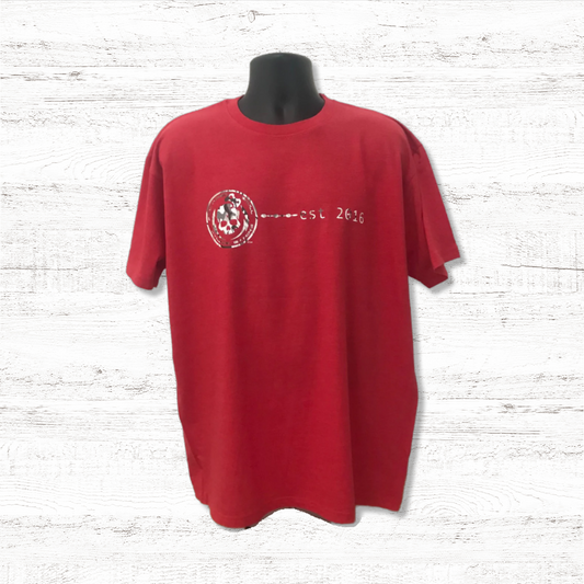 Fractured Skull Xtreme "Est(Established) 2016 " Snow Camo on Red Tee