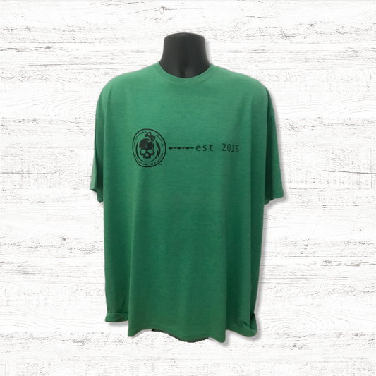Fractured Skull Xtreme "Est(Established) 2016 " Black on Light Green Tee