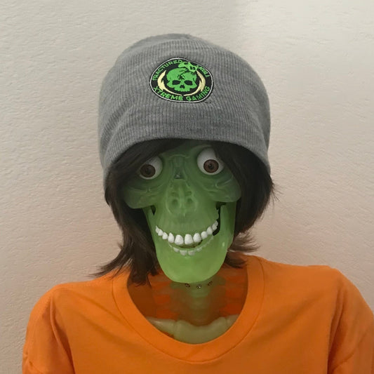 Fractured Skull Xtreme Embroidered Logo Gray Beanie