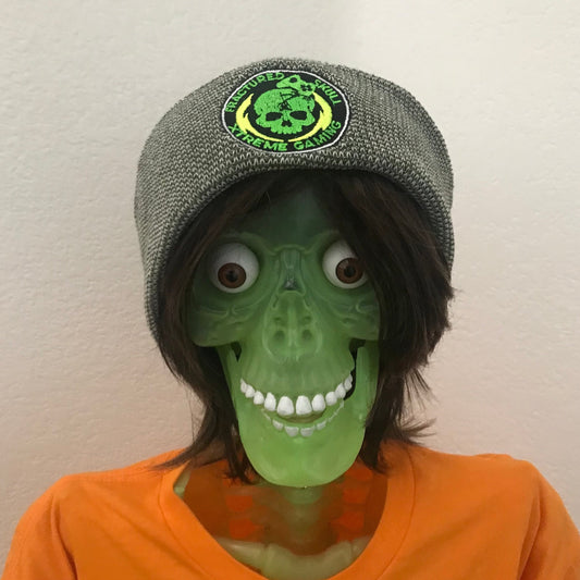 Fractured Skull Xtreme Embroidered Logo Green Knit Beanie