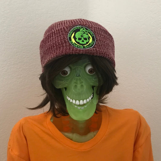 Fractured Skull Xtreme Embroidered Logo Red Knit Beanie