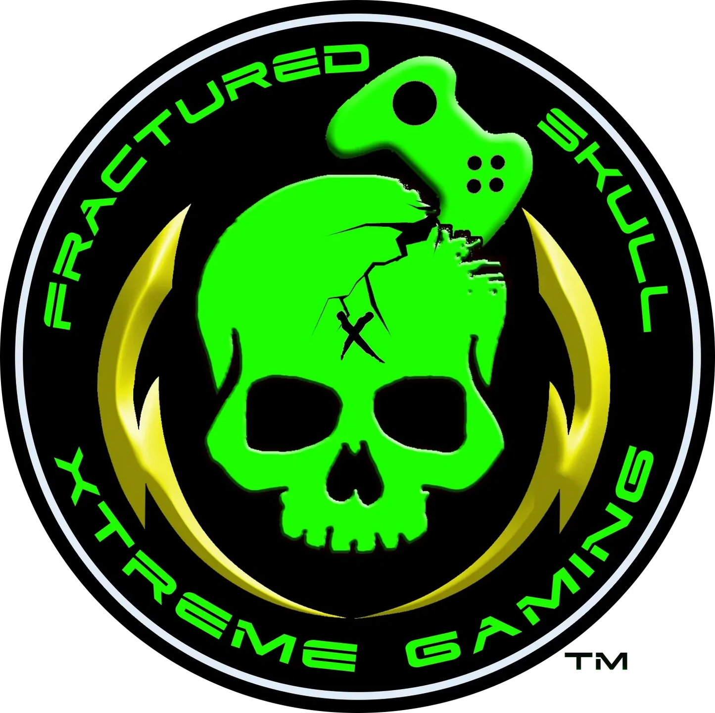 Fractured Skull Xtreme Embroidered Logo Pom Pom Knit Black/Black Beanie