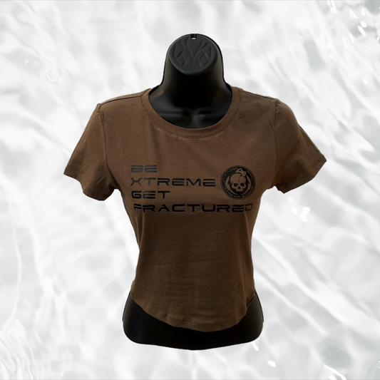 Fractured Skull Xtreme Black on Dirt Brown Mini Tee