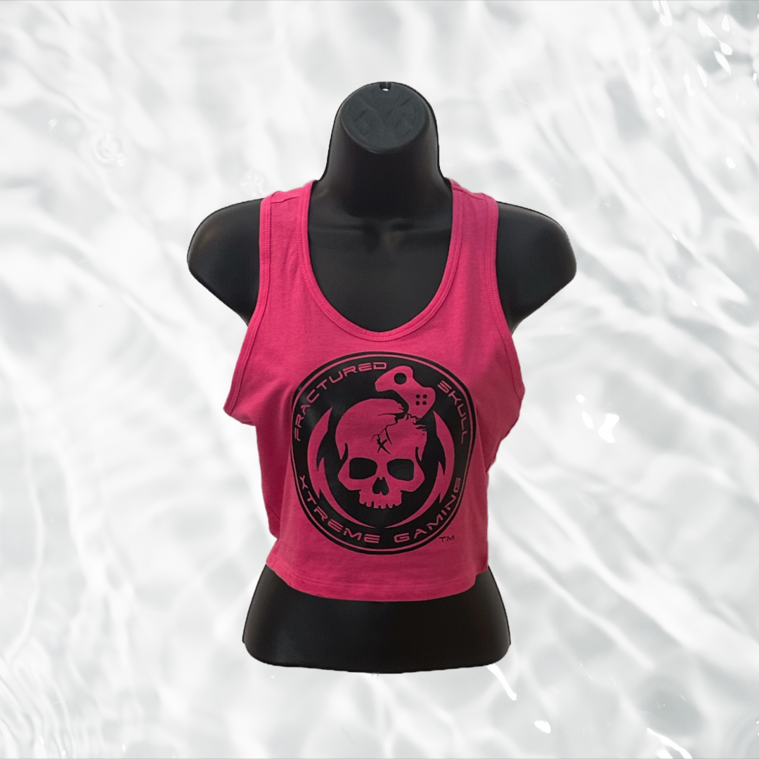 Fractured Skull Xtreme Black on Hot Pink Tank Top