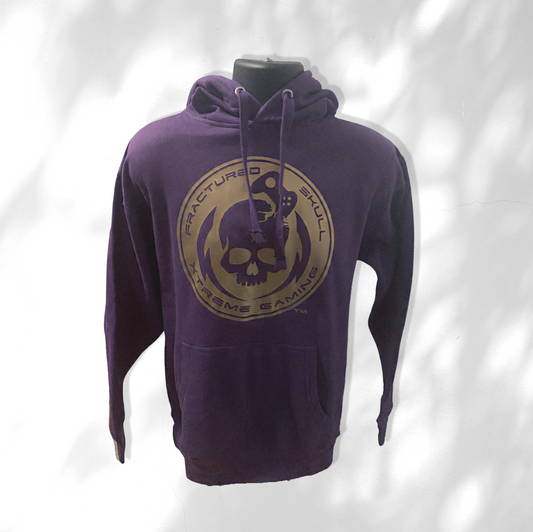 Fractured Skull Xtreme Gold on Purple Hoodie