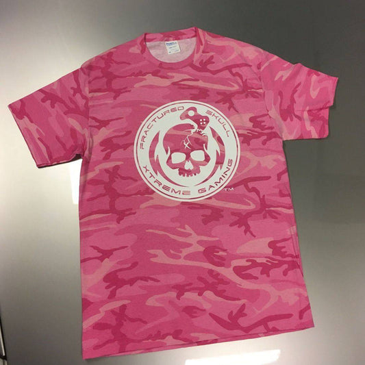 Fractured Skull Xtreme Camo Pink Tee